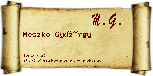 Meszko György névjegykártya