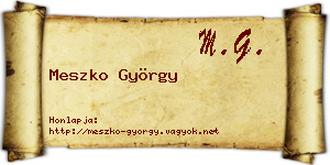 Meszko György névjegykártya